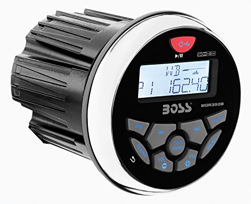 Boss Audio MCKGB350W.6 Combo - Marine Gauge Radio W/Antenna & 2 6.5 Speakers - White, MCKGB350W.6