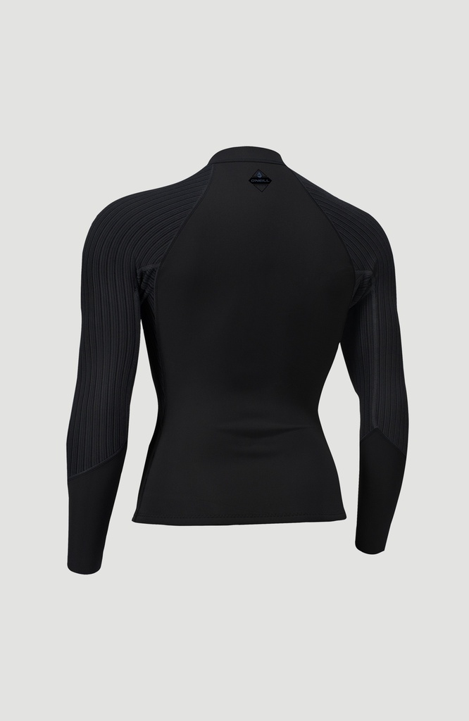 O'Neill W/ms Hyperfreak 2/1.5 Front Zip Jacket Black/Black 8 F - official view 2