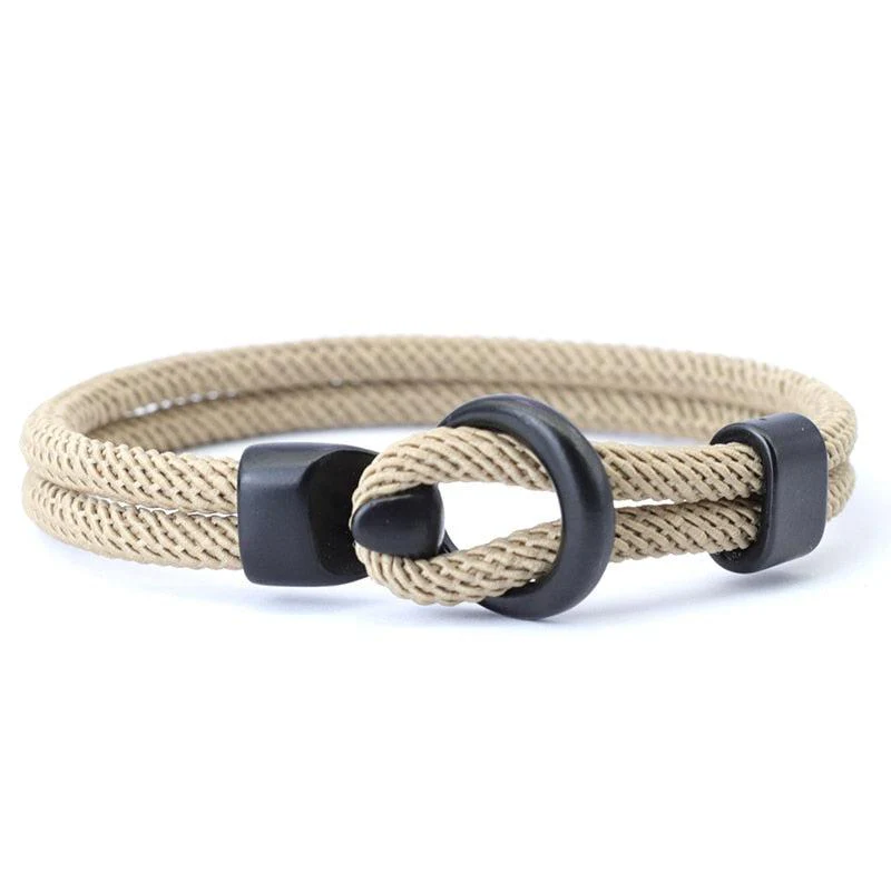 Khaki Anchor Bracelet 2pcs F