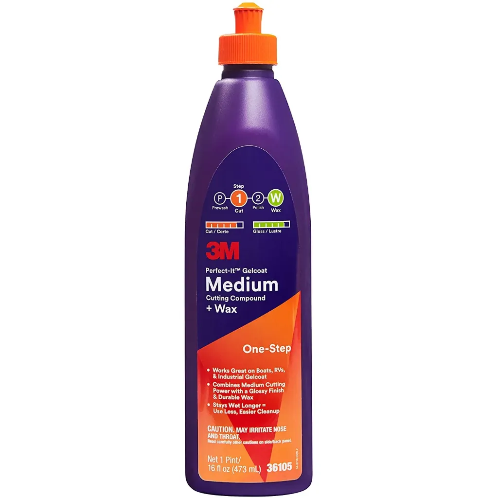 3M Gelcoat Medium Cutting Compound + Wax 473ml