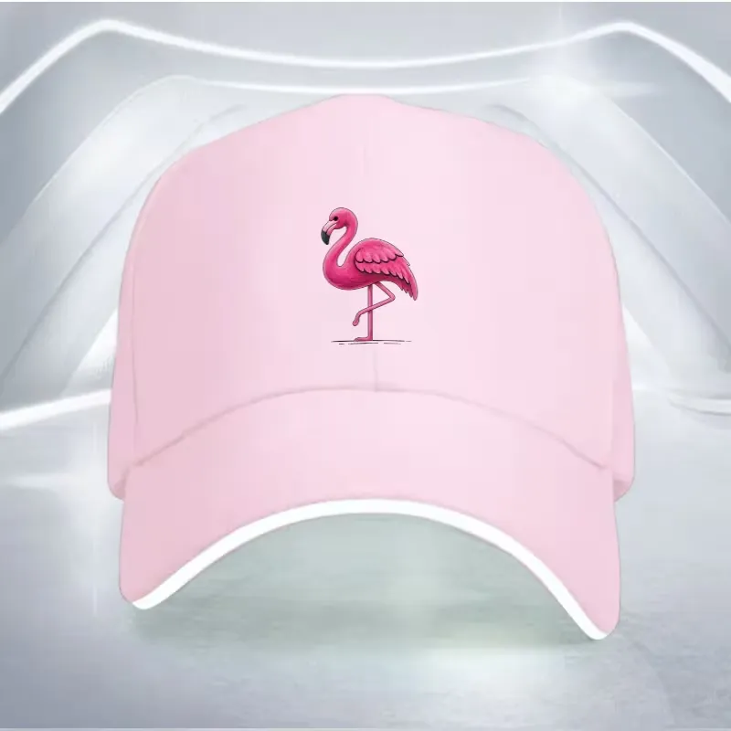A Pink Flamingo Patterned Baseball Cap - Pink