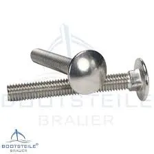 Marinetech Mushroom Head Square Neck Bolts + Hexagon Nuts 8 x 80 + M8 SW13 2pcs F
