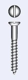 [9009744 50] Slotted Countersunk Head Wood Screws 4 x 50 6pcs F