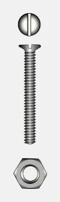 Slotted Cheese Head Screws + Hexagon Nuts M4 x 16 + M4 SW7 8pcs F