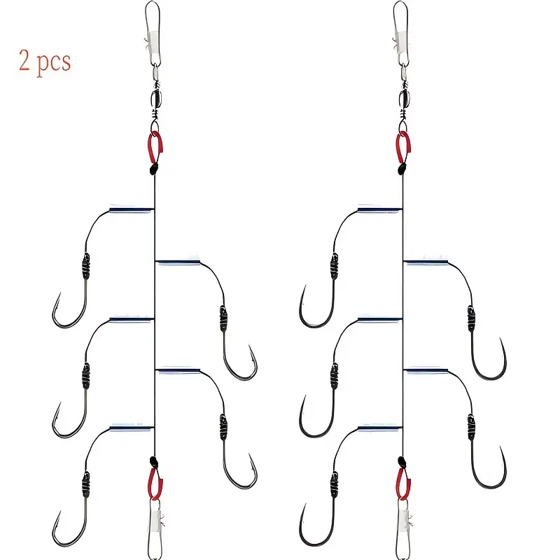 Peternoster 12 xingsheng Steel Fishing Hooks, Anti-Tangling Rig for Surf Rod, Raft Rod, and Long Cast Rod Rig with 5 Hooks